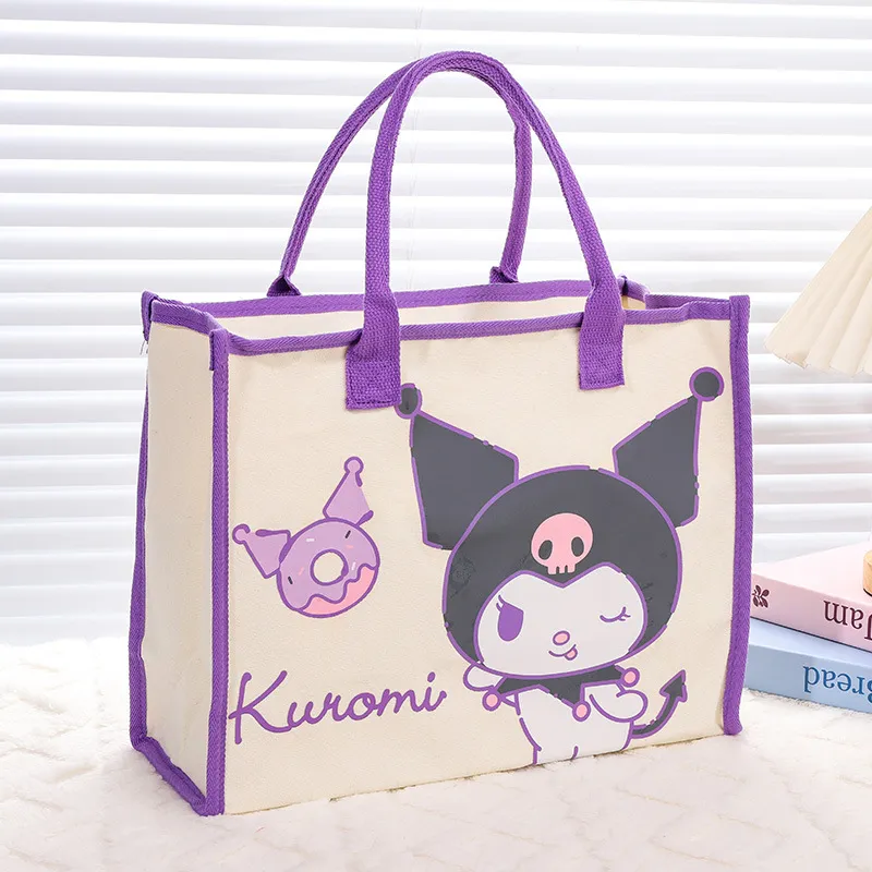 Sanrio Polyester Handbag Regular Unisex White Purple-1
