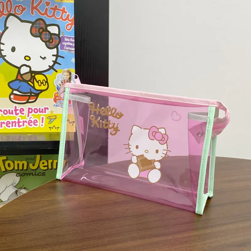 Sanrio Hello Kitty PVC Makeup Bag Women's Pink-1