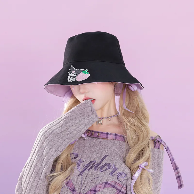 Sanrio Kulomi Polyester Bucket Hats Women's-4