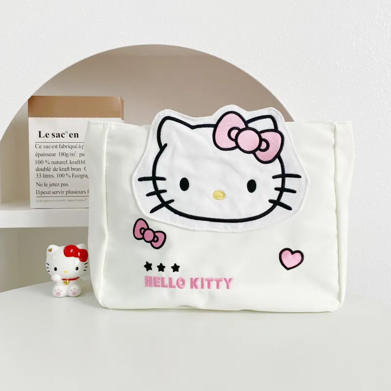 Sanrio Hello Kitty, Collaboration Polyester Shoulder Bag Unisex White-5