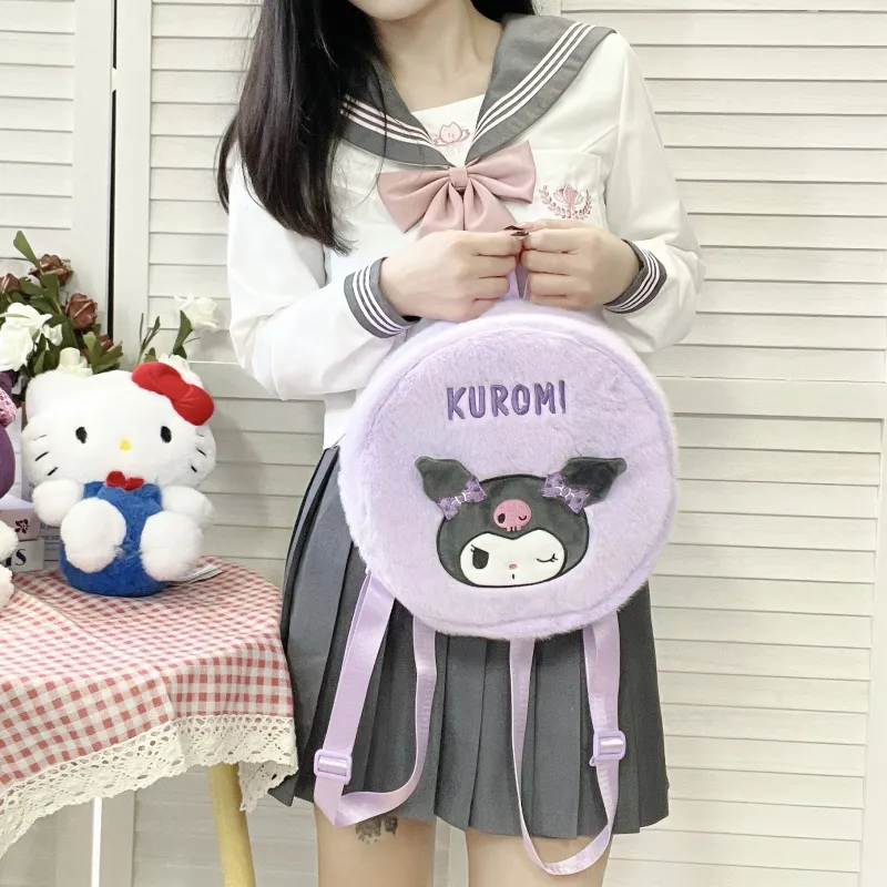Sanrio Kulomi Polyester Backpack Regular Unisex Purple-2