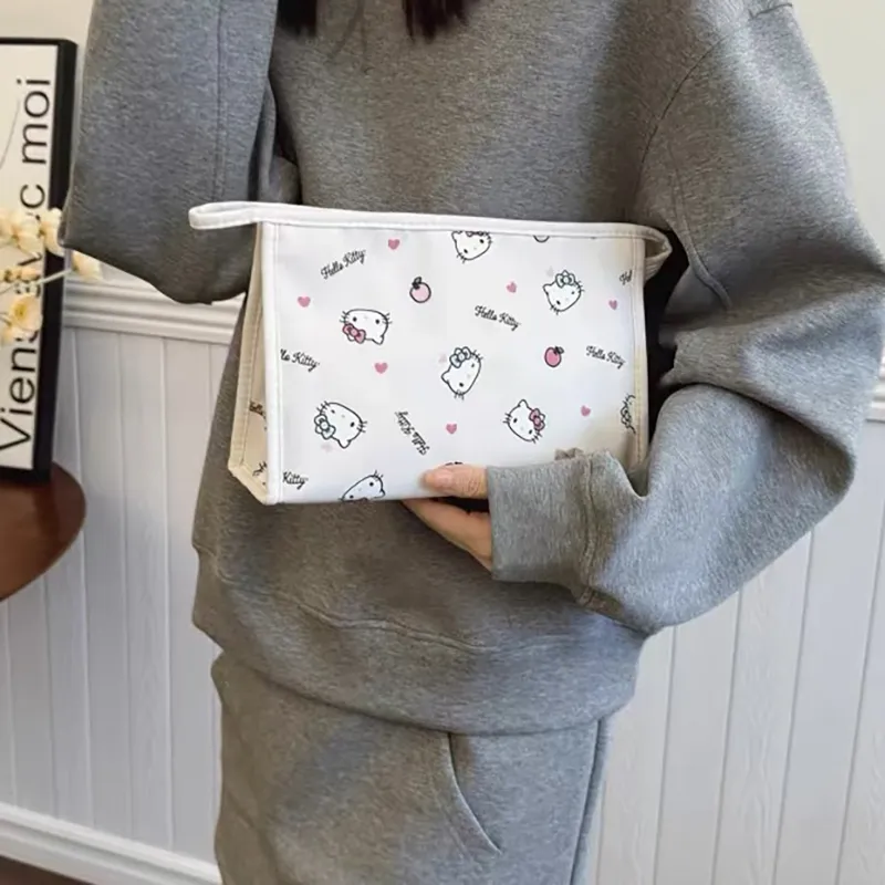 Sanrio Hello Kitty Polyester Makeup Bag Women's White-4