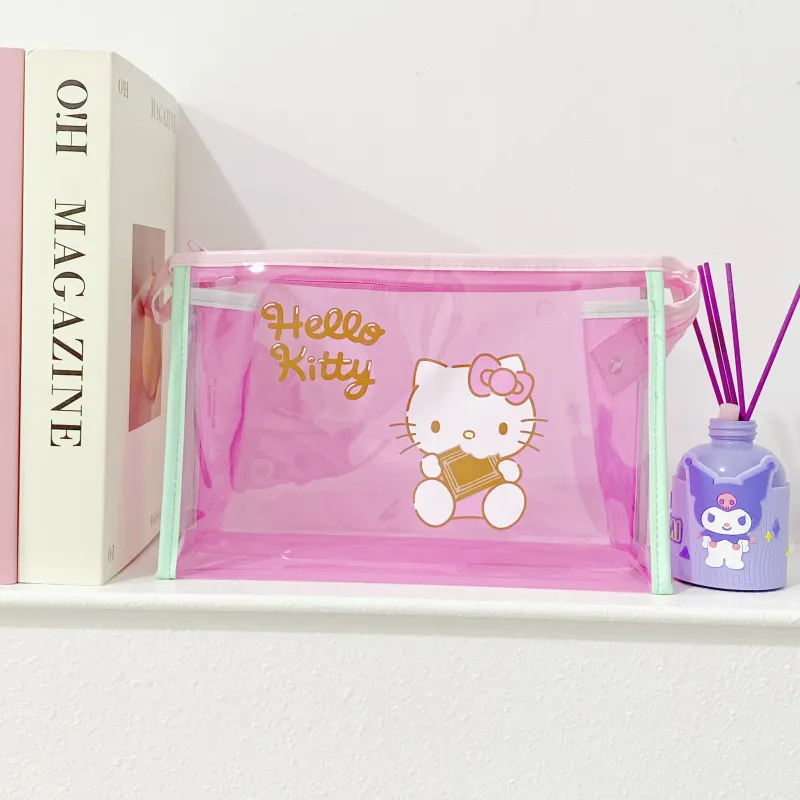 Sanrio Hello Kitty PVC Makeup Bag Women's Pink-4