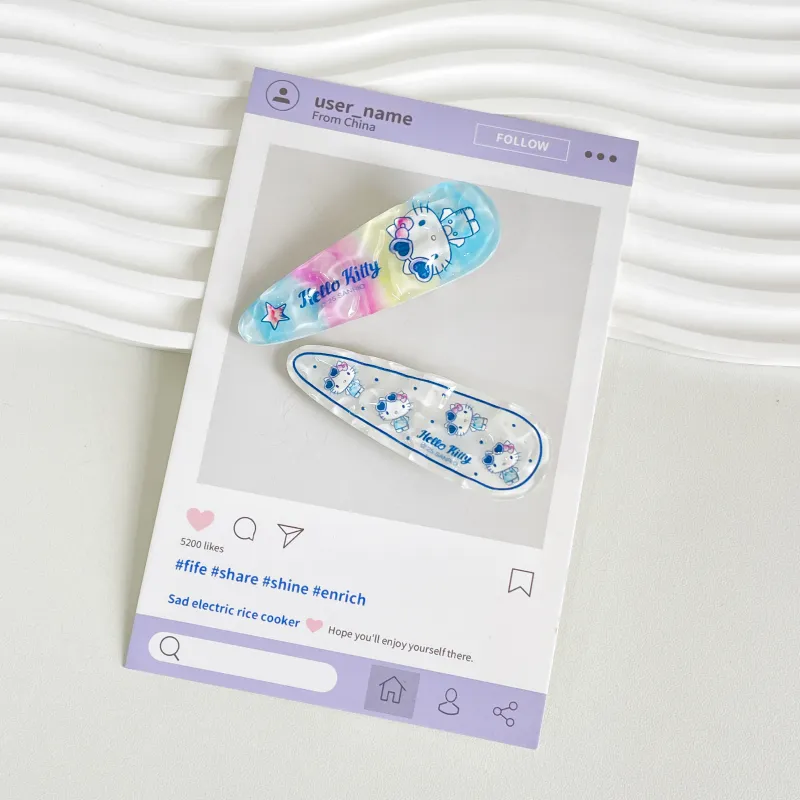Sanrio Hello Kitty Acrylic Hair Clips Women's-3