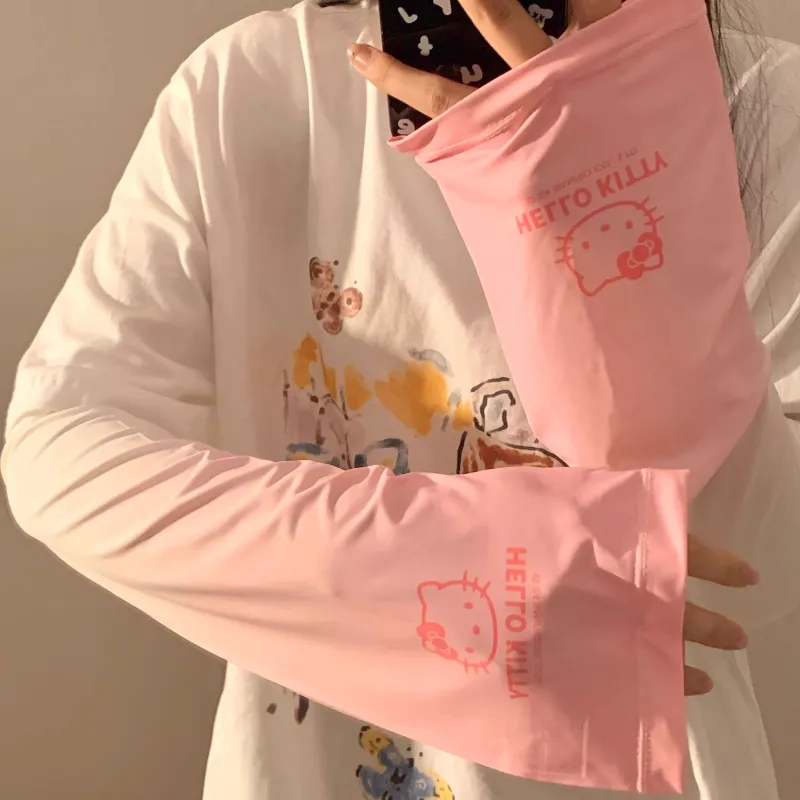 Hello Kitty Sanrio Series Polyester Sun Protection Sleeves Unisex-4