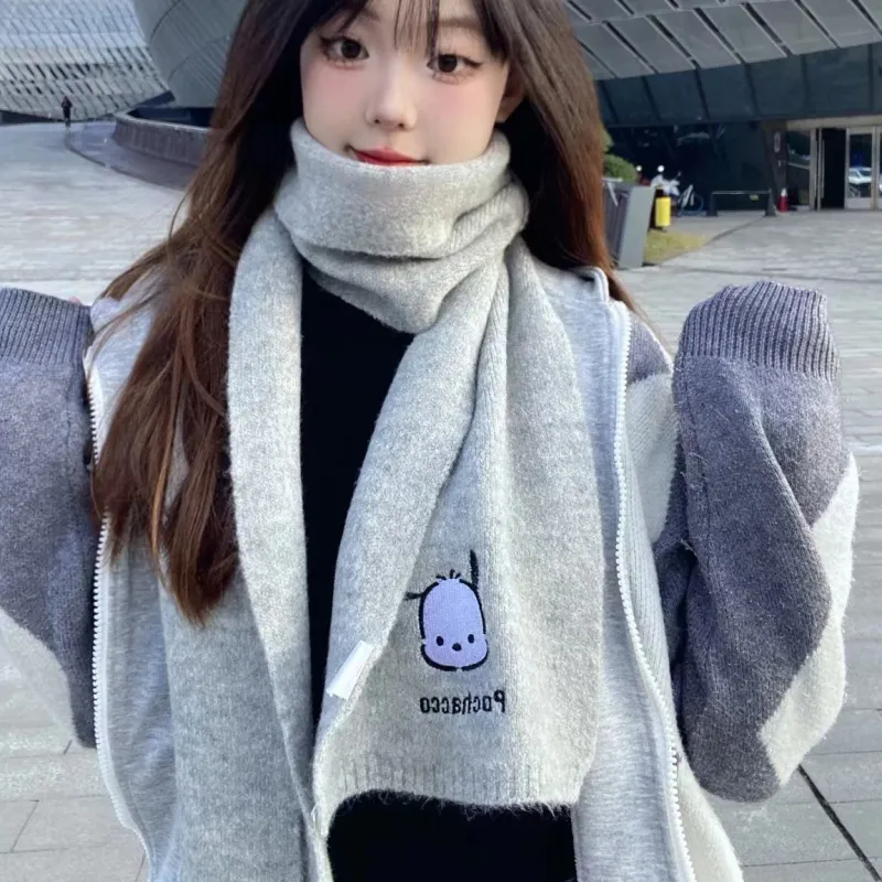 Sanrio Pacha Dogs Knit Scarves Unisex-3