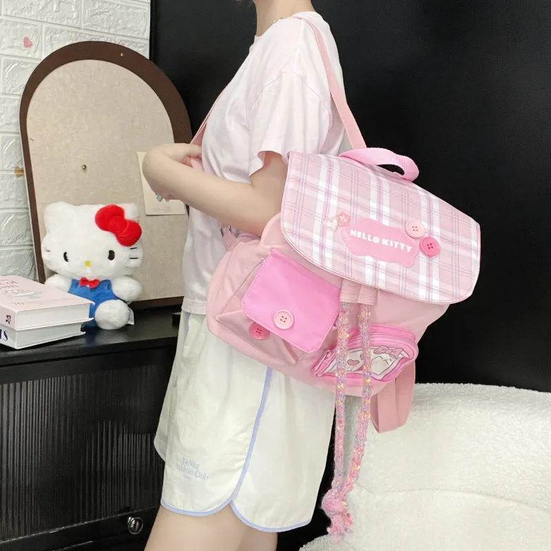 Sanrio Hello Kitty Polyester Backpack Women's Pink-3