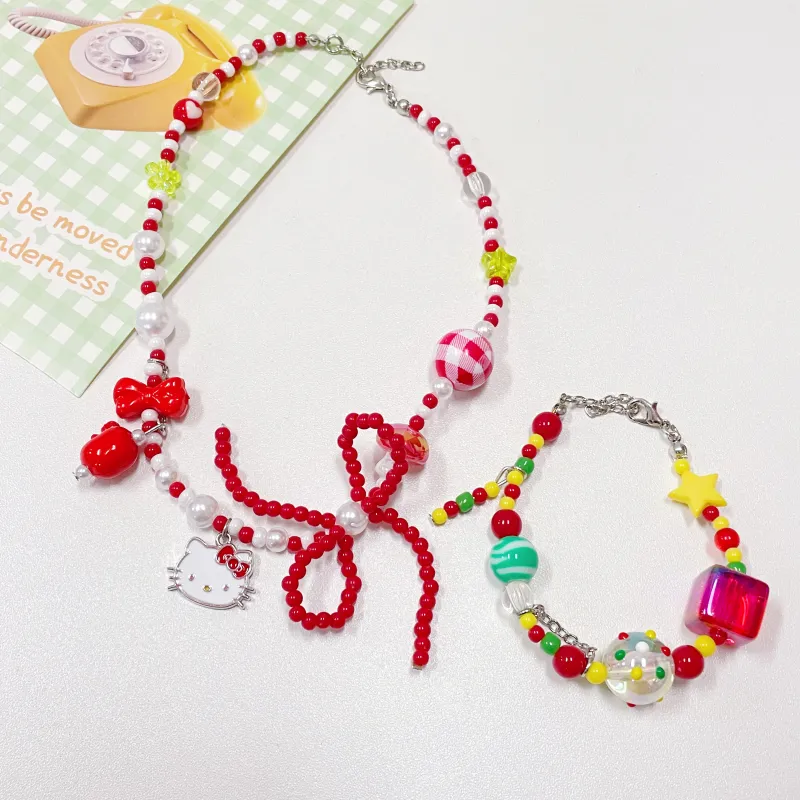 Sanrio x Hello Kitty Hello Kitty Acrylic Necklaces Women's Cartoon Beads-2