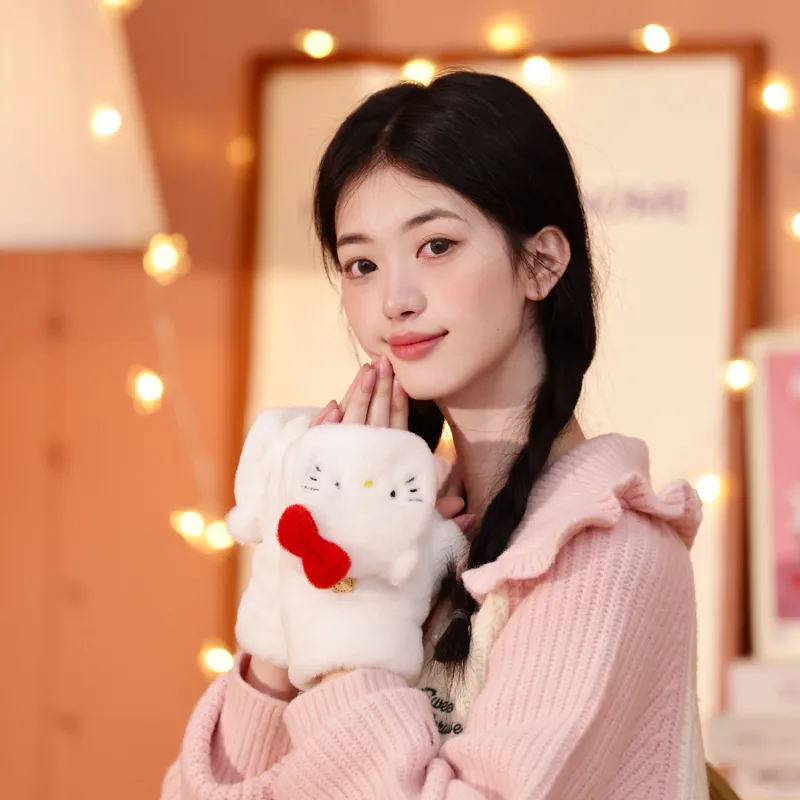 Sanrio Hello Kitty Polyester Knit Gloves Women's-2