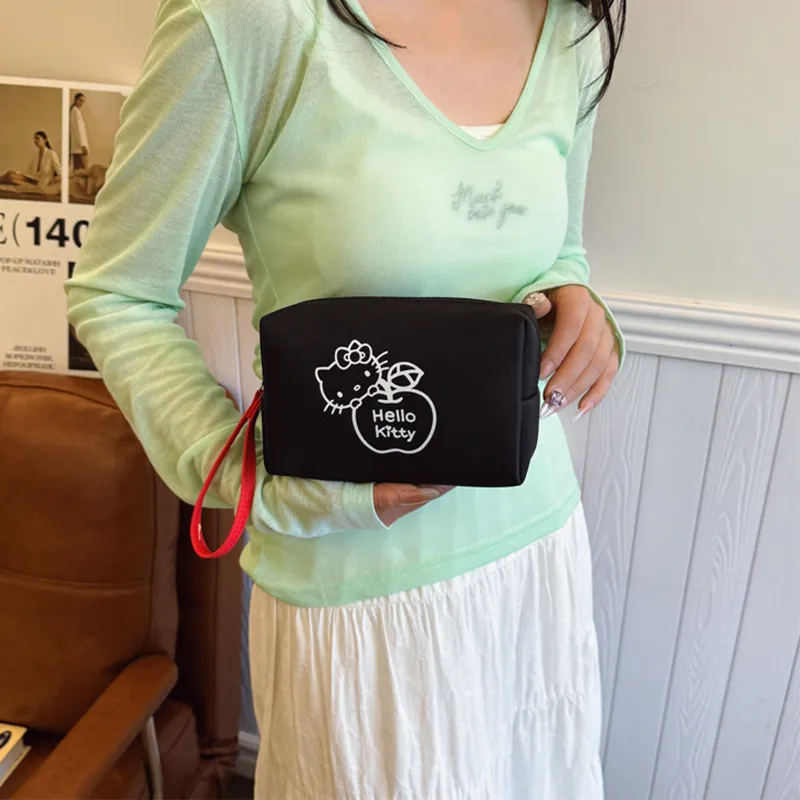 Sanrio Hello Kitty Fabric Clutch Regular Women's Black-4