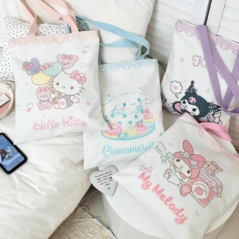 Sanrio Hello Kitty Polyester Shoulder Bag Women's White & Pink-3