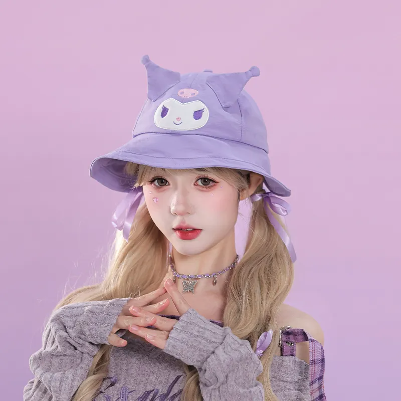 Sanrio Kulomi Polyester Bucket Hats Women's-4