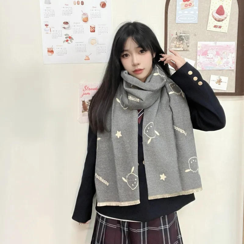 Sanrio Pacha Dogs Knit Scarves Unisex-1