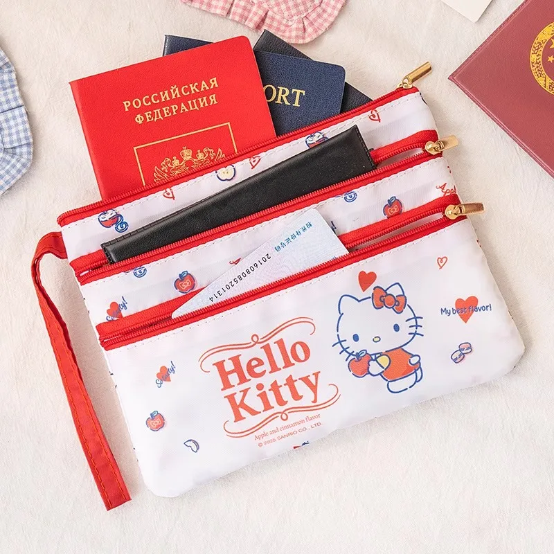 Sanrio Hello Kitty Polyester Makeup Bag Women's White Red-2
