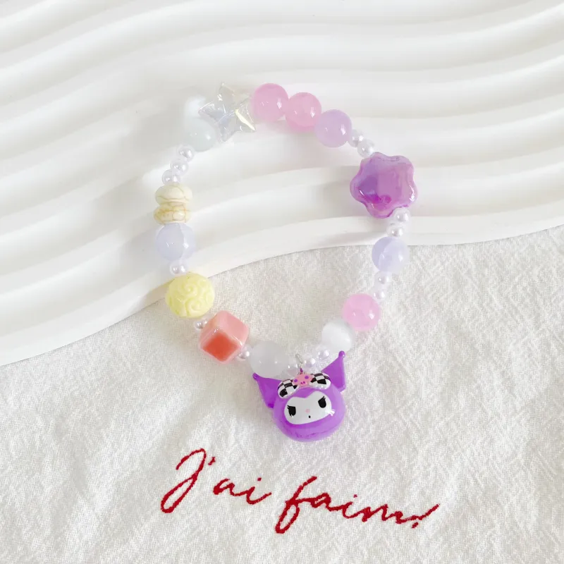 Sanrio Kulomi Acrylic Bracelets Women's Purple-2