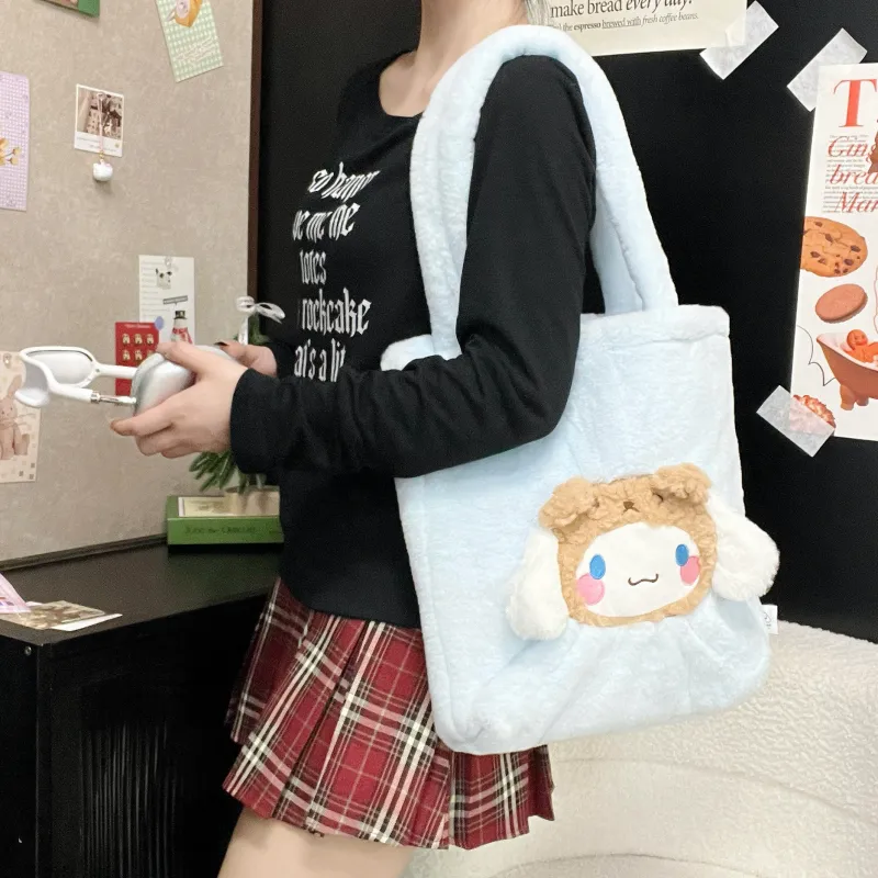 Sanrio Yugui Dog Polyester Tote Bag, Shopping Bag, Handbag, Shoulder Bag Regular Women's Blue-2