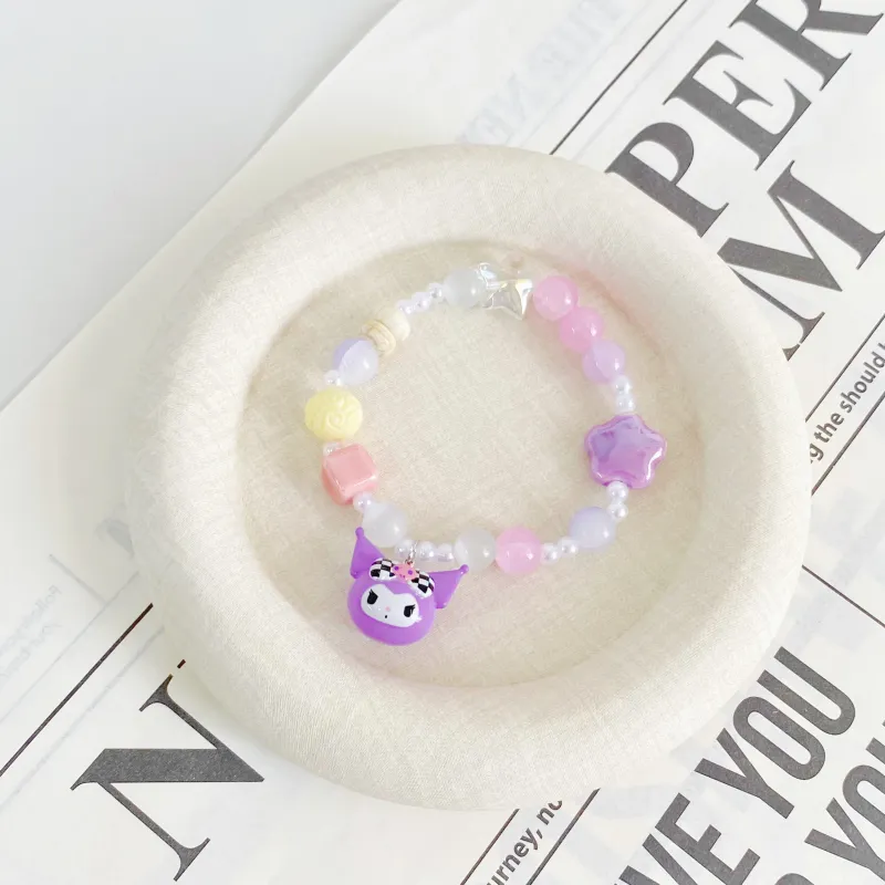 Sanrio Kulomi Acrylic Bracelets Women's Purple-3