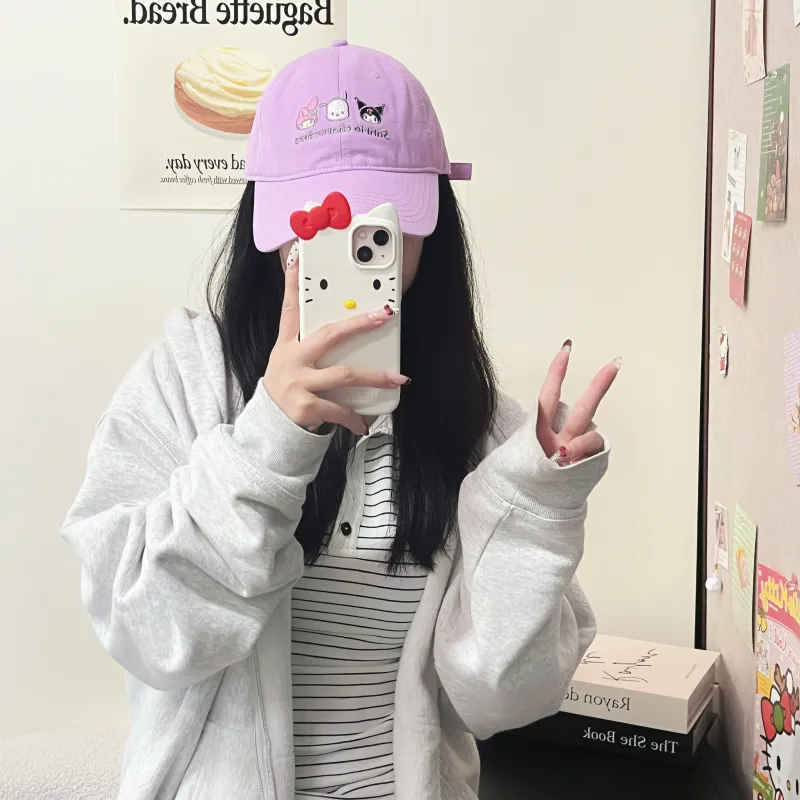 Hello Kitty Cotton Baseball Caps Women's-1
