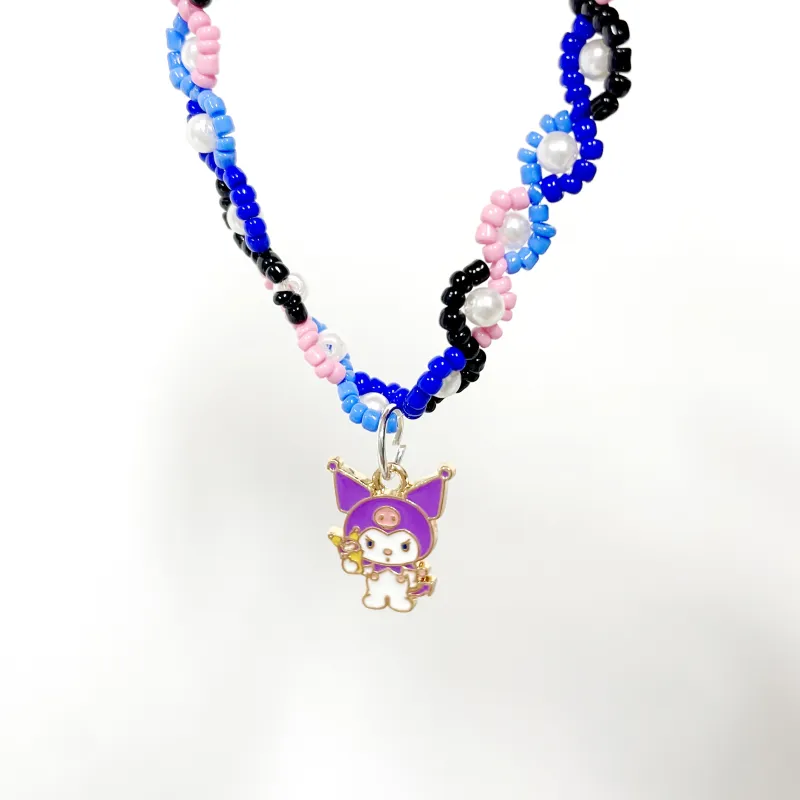 Sanrio/Kuromi Spring Summer Simple Yuna Style Design Fun Transformation Beads Refined Creative Lanyards-1