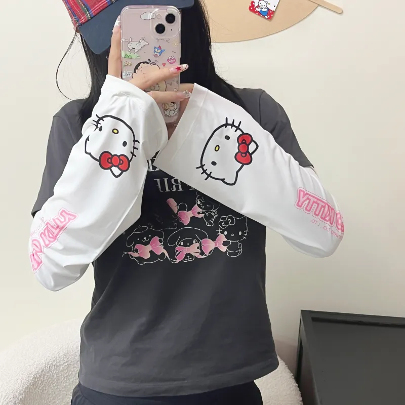 Sanrio Hello Kitty Polyester Sun Protection Sleeves Unisex-3