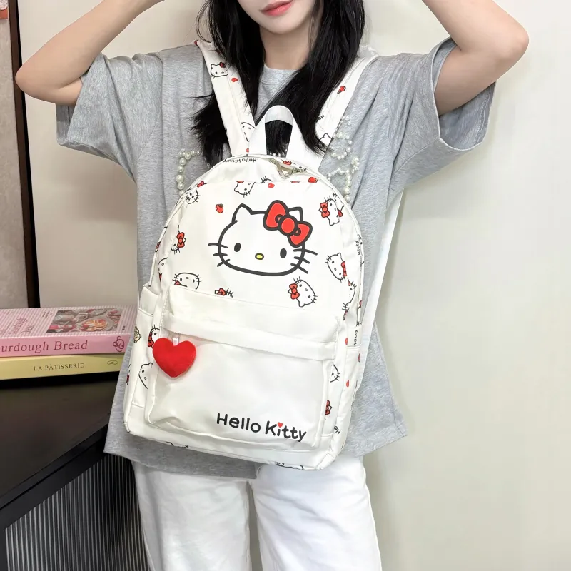 Sanrio Hello Kitty Polyester Backpack Women's Ecru-4