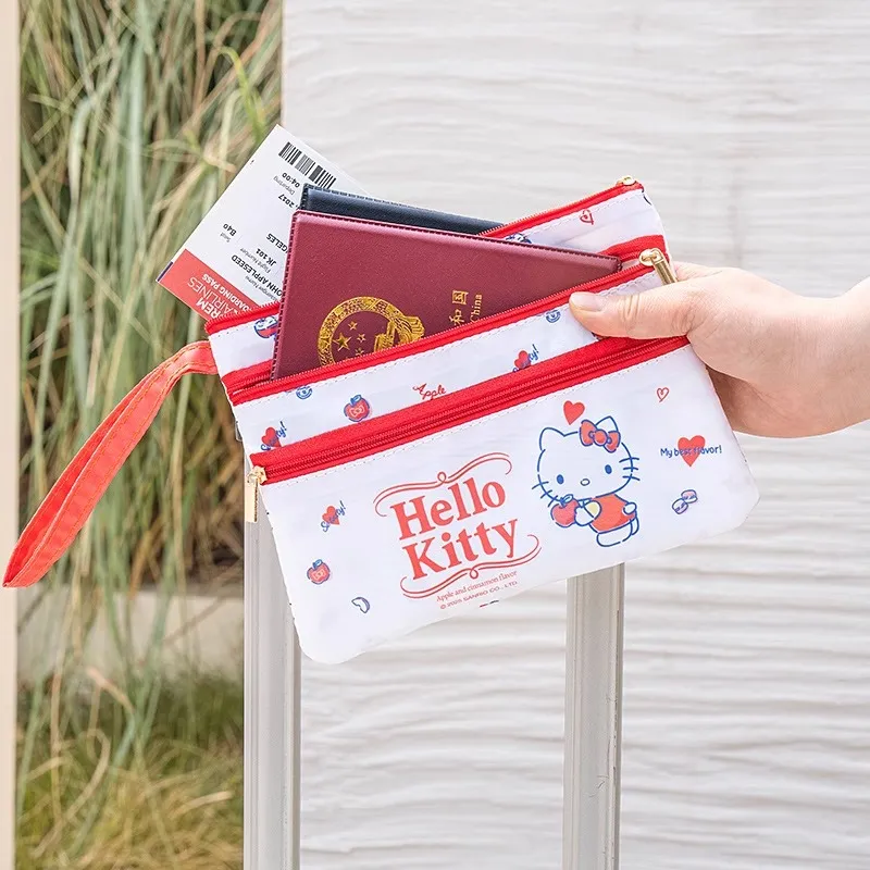 Sanrio Hello Kitty Polyester Makeup Bag Women's White Red-4