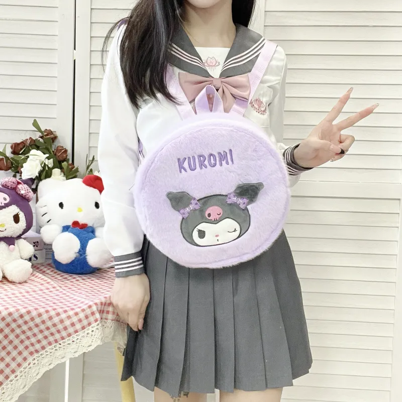 Sanrio Kulomi Polyester Backpack Regular Unisex Purple-3