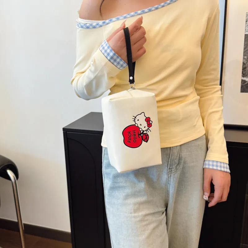 Sanrio Hello Kitty Fabric Clutch Women's Ecru-3