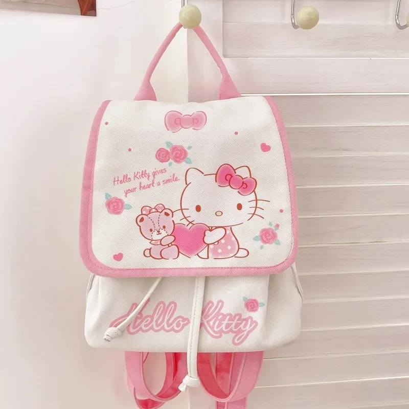 Sanrio Polyester Backpack Handheld Backpack Women's White-5