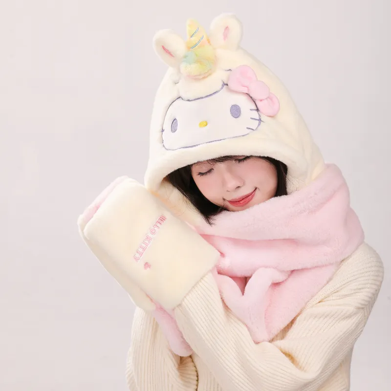 Sanrio Hello Kitty Polyester Hoods & Plush Hats Unisex-1