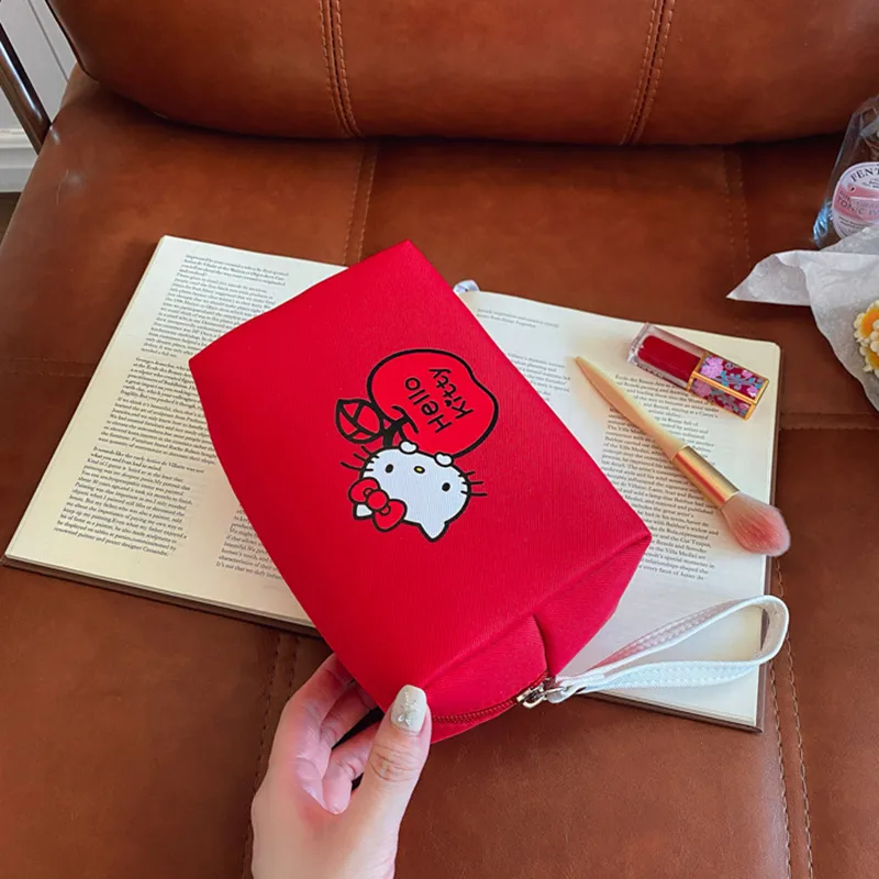 Sanrio Hello Kitty Fabric Clutch Women's Red-2