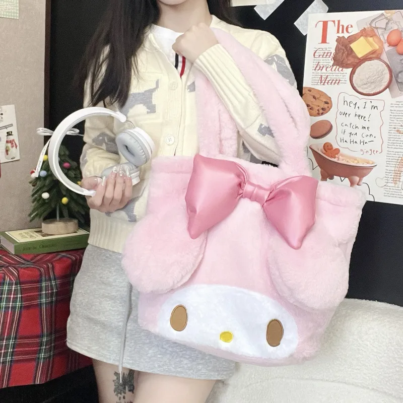 Sanrio Polyester Handbag Shoulder Bag Large Size Women's Pink-2