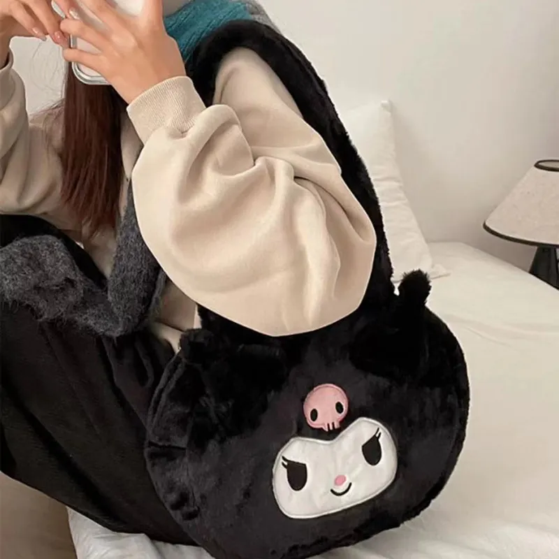 Sanrio Kulomi Polyester Shoulder Bag Regular Women's Black-2