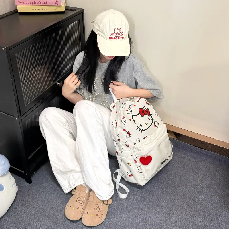 Sanrio Hello Kitty Polyester Backpack Women's Ecru-3