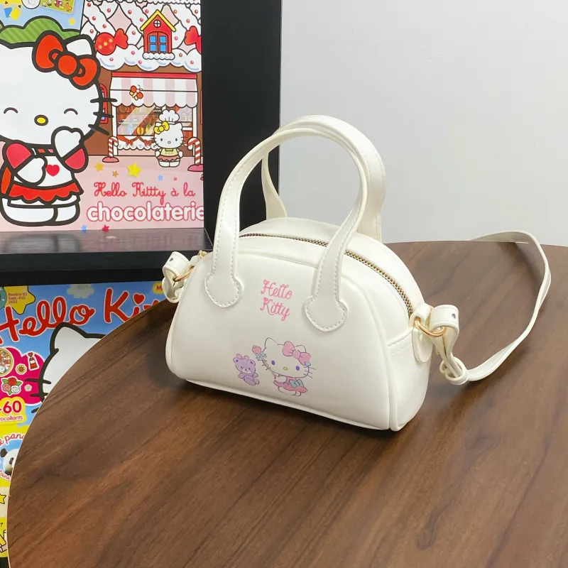 Sanrio Hello Kitty, Collaboration PU One Shoulder Handbag Women's Ecru-3