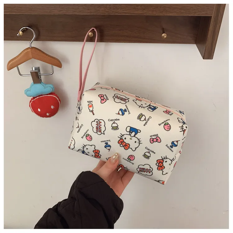 Sanrio Hello Kitty Canvas Makeup Bag Women's Blue-4