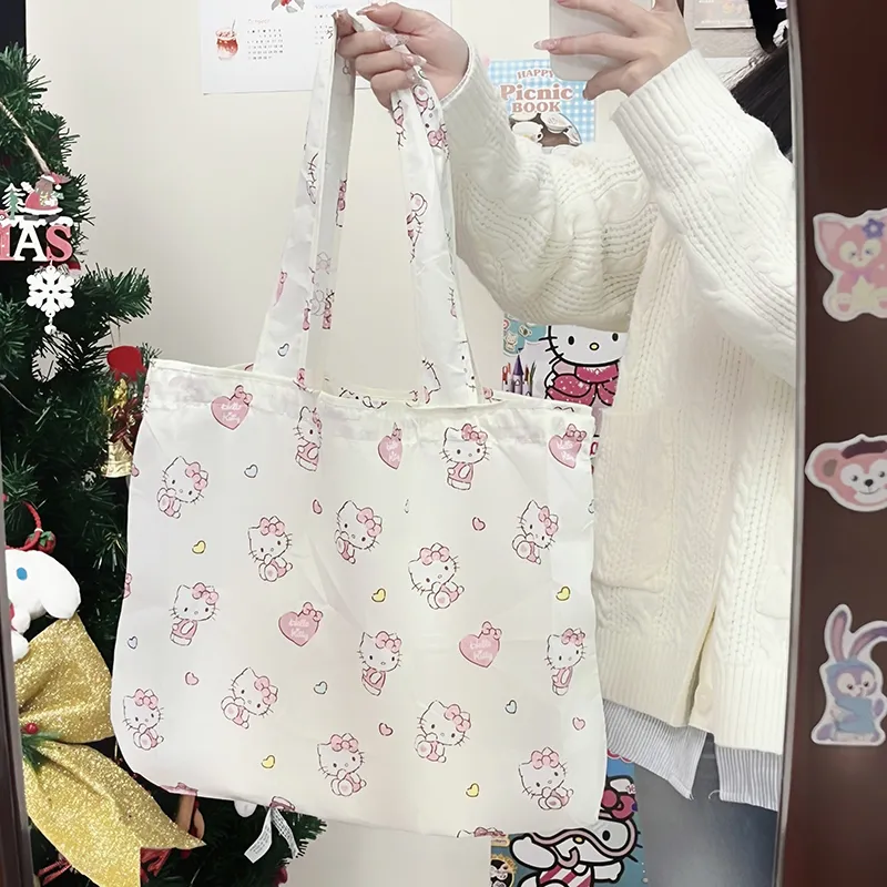 Sanrio Hello Kitty Polyester Tote Bag, Shoulder Bag Women's Ecru-3