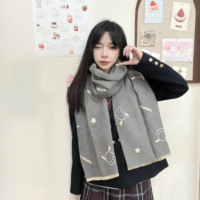 Sanrio Pacha Dogs Knit Scarves Unisex-4