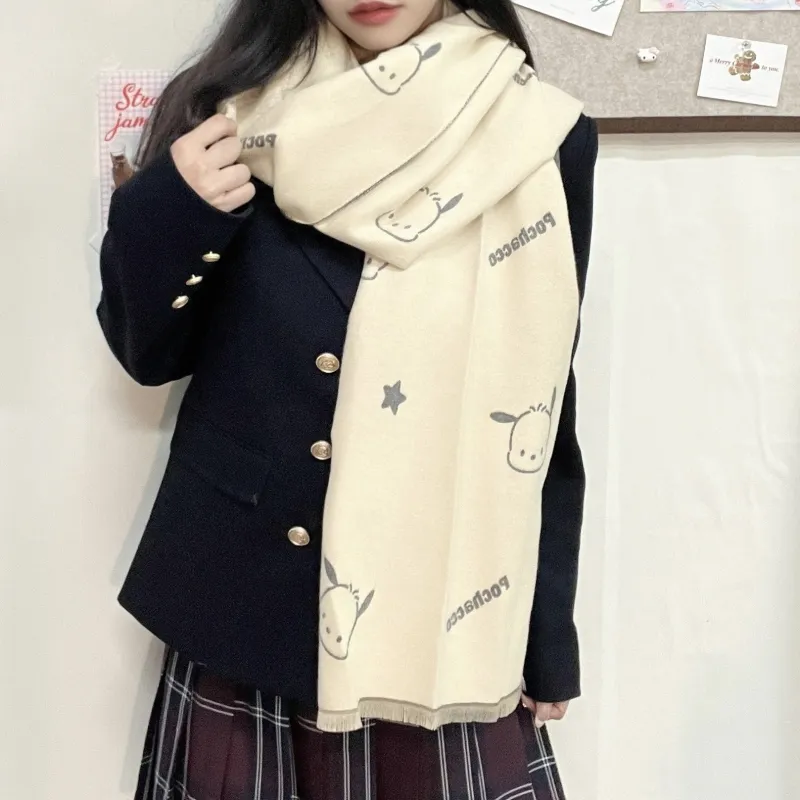 Sanrio Polyester Knit Scarves Unisex-1