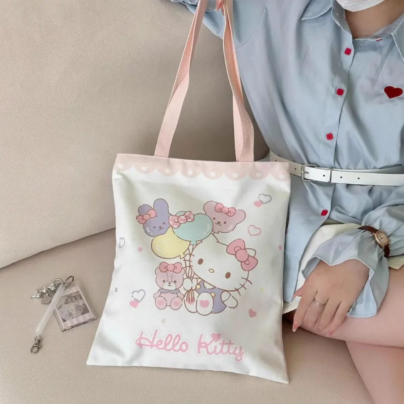Sanrio Hello Kitty Polyester Shoulder Bag Women's White & Pink-4