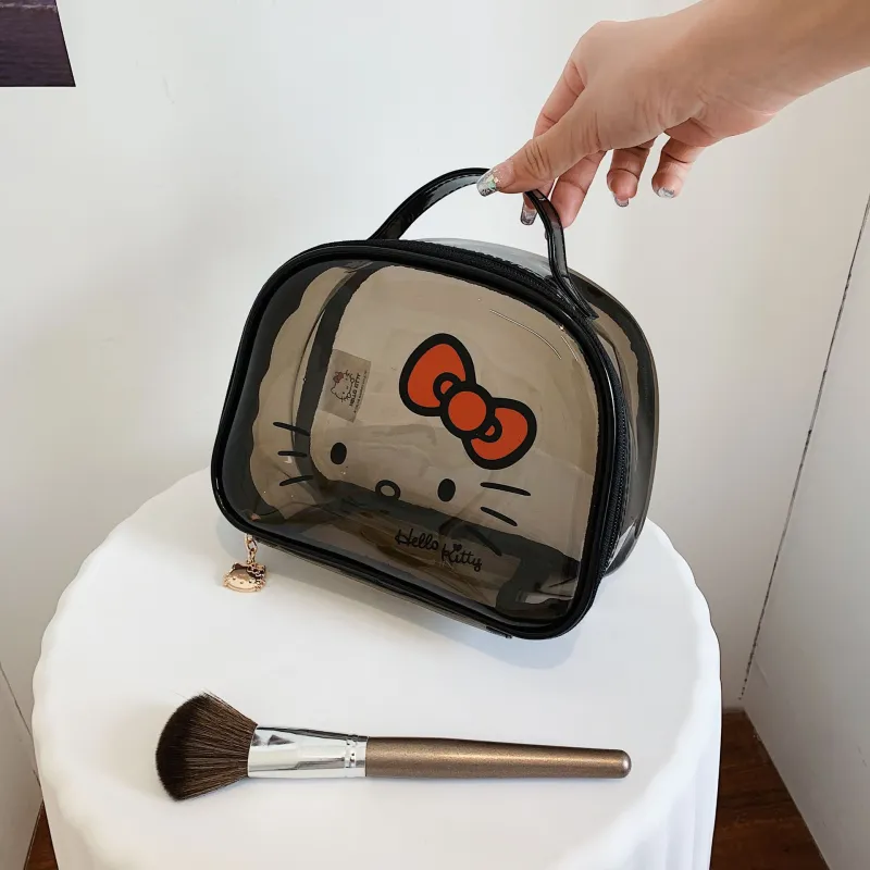 Sanrio Hello Kitty PVC Makeup Bag Women's Black-1