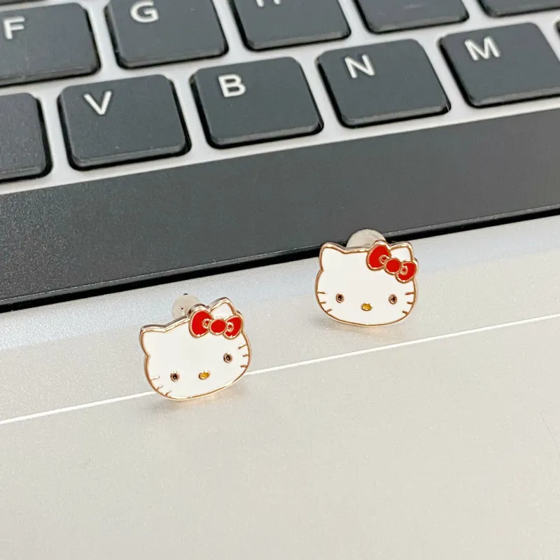 Sanrio x Hello Kitty Alloy Stud Earrings Women's-1