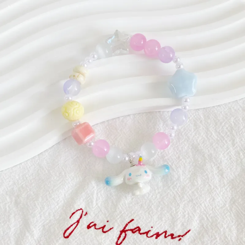 Sanrio Yugui Dog Acrylic Bracelets Women's Blue-2