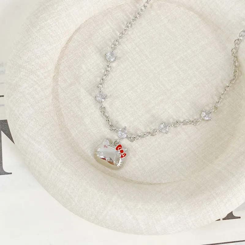 Sanrio Hello Kitty Zircon Necklaces Women's-2
