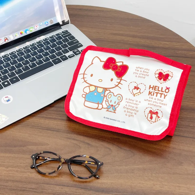 Sanrio Hello Kitty, Collaboration Polyester Makeup Bag Women's Red White-7