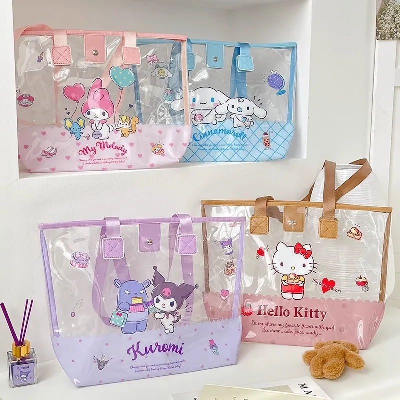 Sanrio Hello Kitty PVC Tote Bag, Shopping Bag, Shoulder Bag Regular Women's Brown-1