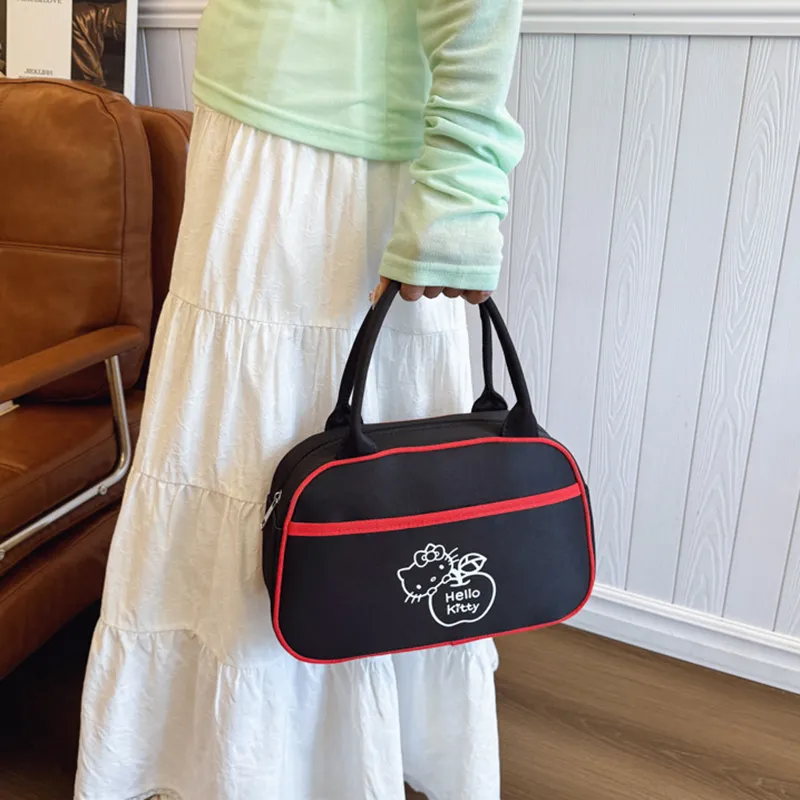 Sanrio Hello Kitty Fabric Handbag Women's Black-4