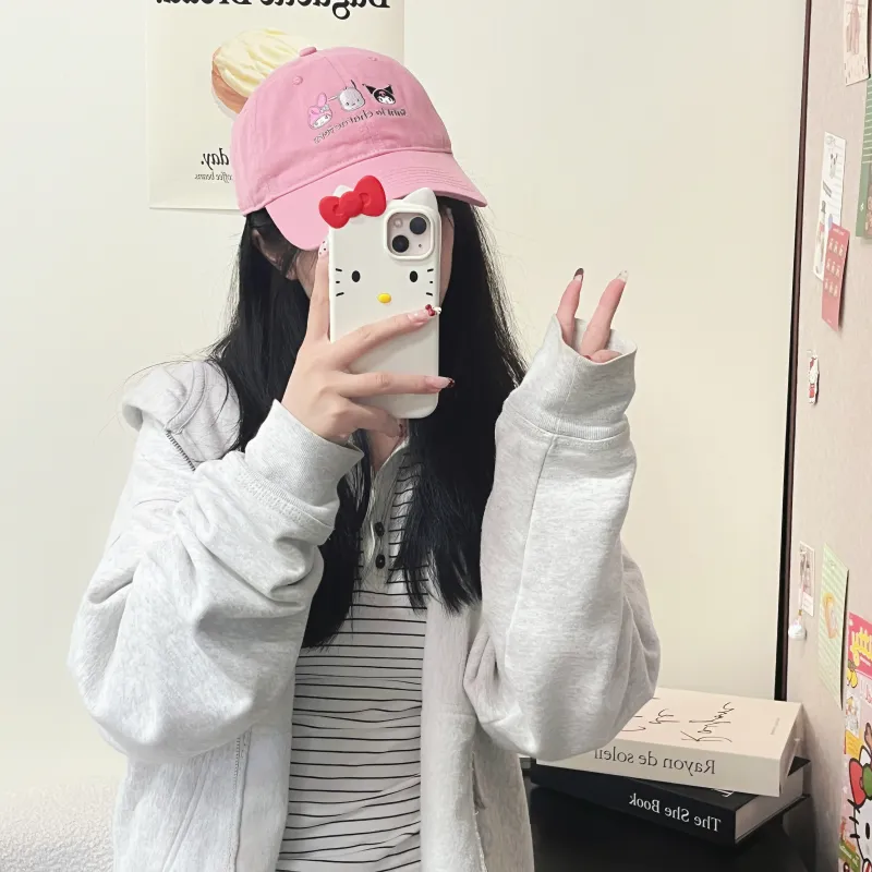 Hello Kitty Cotton Baseball Caps Women's-3