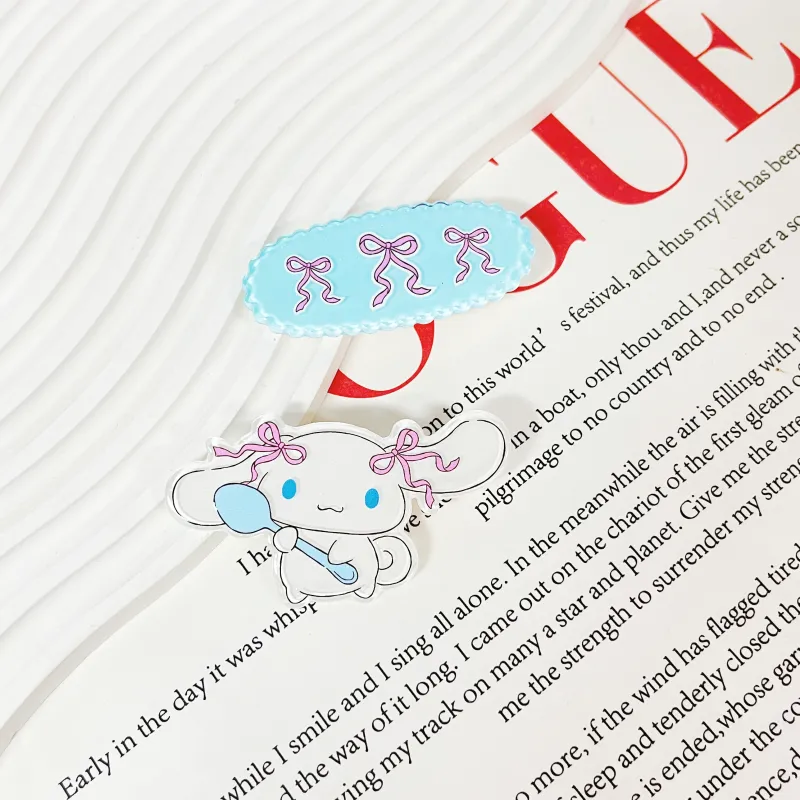 Sanrio Yugui Dog Acrylic Hair Clips Women's Blue-3