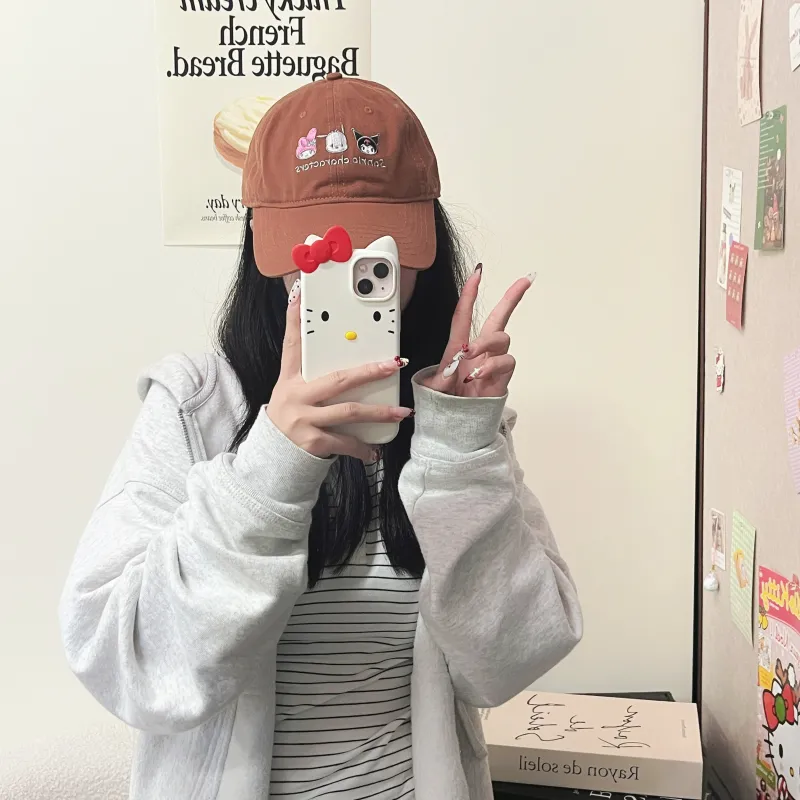 Hello Kitty Cotton Baseball Caps Women's-2